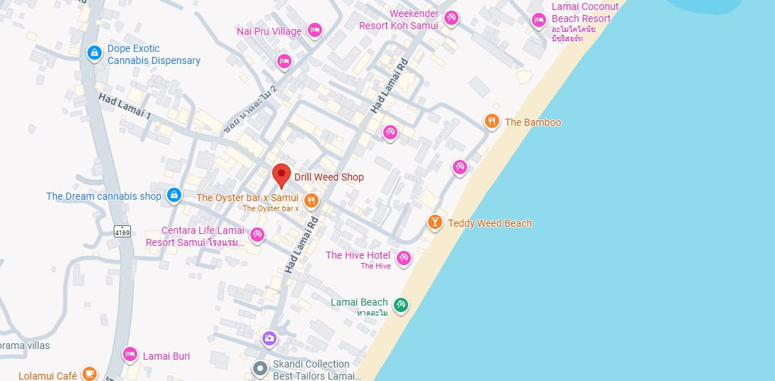 Map showing Drill Weed Shop at Moo 1, Ko Samui, Surat Thani 84320, Thailand